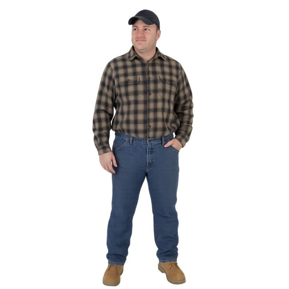 Carhartt Dungaree Fit Jeans Flannel Lined Denim Straight Leg Cargo Men's 42 x 30